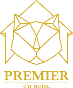 โลโก้โรงแรมแมวพรีเมียร์ รับฝากแมว สีทอง Premier Cat Hotel Logo Gold version